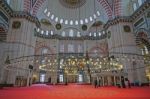 Istanbul, Turkey - May 28 : Interior View Of The Suleymaniye Mosque In Istanbul Turkey On May 28, 2018 Stock Photo