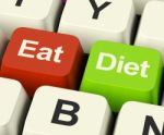 Eat Diet Keys Stock Photo