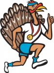Turkey Run Runner Thumb Up Cartoon Stock Photo