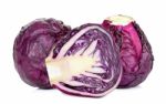 Red Cabbage Isolated On The White Background Stock Photo