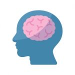 Brain Human Head Idea Flat Design Icon  Illustration Stock Photo