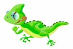 Cartoon Character Lizard Stock Photo