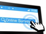 Online Survey Means World Wide Web And Assessing Stock Photo