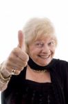 mature Woman Showing Thumb Up Stock Photo