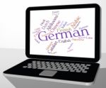 German Language Means Word Words And Text Stock Photo
