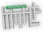 3d Leadership Concept Word Cloud Stock Photo
