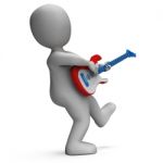 Guitarist Shows Rock Music Guitar Playing And Character Stock Photo