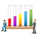 Scientists With Test Tubes Stock Photo