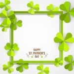 Green Shamrock Frame For St. Patrick's Day Card Stock Photo