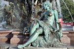 View Of The Neptune  Fountain In Berlin Stock Photo
