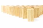 Row Wooden Domino Stock Photo