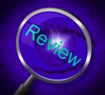 Magnifier Review Represents Magnifying Research And Evaluating Stock Photo