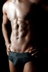 Shirtless Underwear Male Model Stock Photo