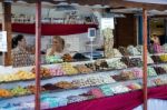 Market Stall Selling Confectionery In Budapest Stock Photo