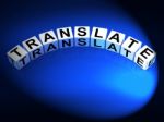 Translate Dice Show Multilingual Or International Translator Stock Photo