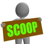 Scoop Sign Character Means Gossipmonger Or Intimate Tatter Stock Photo