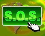 Sos Button Indicates World Wide Web And Support Stock Photo