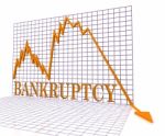 Bankruptcy Graph Means Bad Debt And Chart 3d Rendering Stock Photo