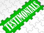 Testimonials Puzzle Showing Credentials And Recommendations Stock Photo