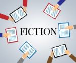 Fiction Books Represents Creative Writing And Education Stock Photo