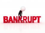 Concept Of Crisis - The Word Bankrupt In The Background Stock Photo