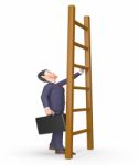 Challenge Ladder Indicates Hard Times And Advance 3d Rendering Stock Photo