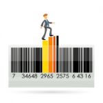 Bar Code With Graph And Businessman Stock Photo