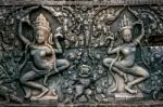 Bas Relief Statue Of Khmer Culture In Angkor Wat, Cambodia Stock Photo