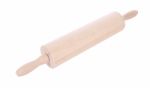 Light Wooden Rolling Pin For Cooking On White Background Stock Photo