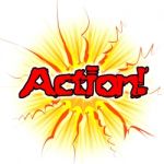 Action Sign Means Do It And Acting Stock Photo
