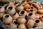Group Of Clay Pottery Stock Photo