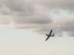 Spitfire Mh434 Flying Over Biggin Hill Airfield Stock Photo