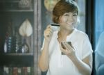 Asian Woman Happiness Smiling Face Holding Credit In Hand For Shopping On Line ,people Modern Lifestyle Stock Photo