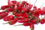 Bunch Of Red Chili Peppers Stock Photo