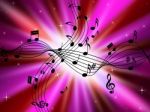 Pink Music Background Shows Musical Instruments And Brightness Stock Photo