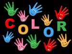 Handprints Colorful Indicates Vibrant Child And Creativity Stock Photo