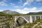 Bridge Over The Verdon Gorge, Canyon In France, Provence Stock Photo