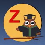 Alphabet Z And Graduates Owl Stock Photo