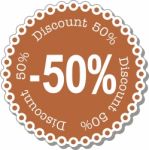 Discount Fifty Percent Stock Photo