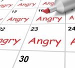Angry Calendar Shows Mad Furious Or Resentful Stock Photo