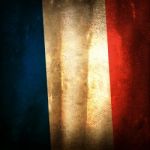 Old Grunge Flag Of France Stock Photo