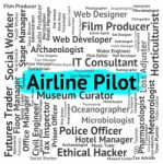 Airline Pilot Showing Recruitment Airlines And Airwoman Stock Photo