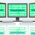 Inspiration Monitors Shows New And Original Ideas Stock Photo