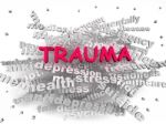 3d Image Trauma Word Cloud Concept Stock Photo