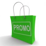 Promo Shopping Bag Shows Discount Reduction Or Save Stock Photo