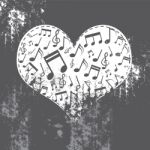 Heart Grunge With Music Inside Stock Photo