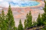 Grand Prismatic Spring In Yellowstone National Park Stock Photo