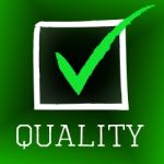 Quality Tick Indicates Ok Approved And Satisfaction Stock Photo