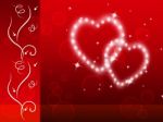 Red Hearts Background Means Tenderness Lover And Floral
 Stock Photo