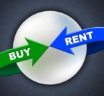 Buy Rent Arrows Indicates Lease Buyer And Purchase Stock Photo